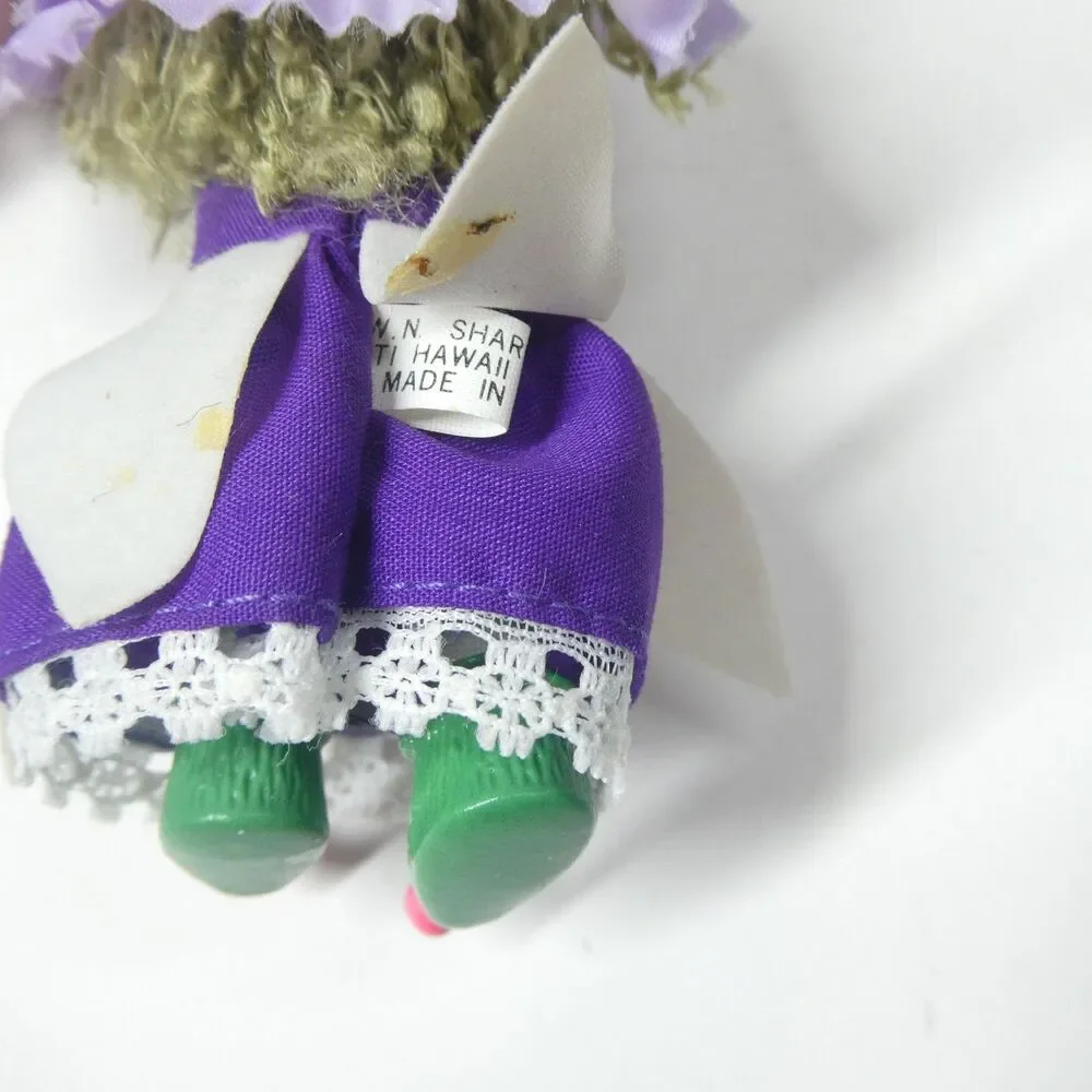 Flower Fairy Mini Doll Vintage Purple 1982 Sharpe Ltd. Korea 1980s